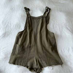 NWOT LF overalls in olive green in size small